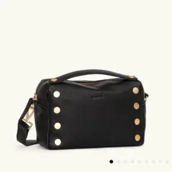 HAMMITT Evan Crossbody sml Black/Brushed Gold Red Zip - Picture 1 of 12